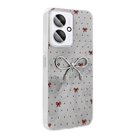 C65 Kılıf Kamera Korumalı Figürlü Zore Ponti Silikon Kapak - Lila