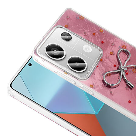 Redmi Note 13 Pro 4G Kılıf Kamera Korumalı Figürlü Zore Ponti Silikon Kapak - Beyaz