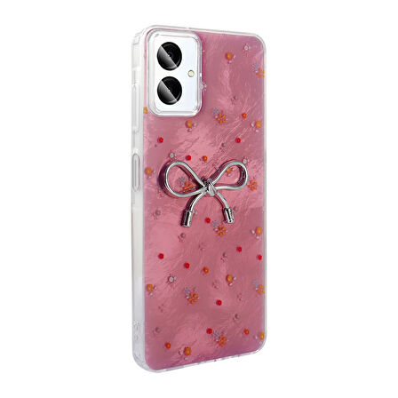 Galaxy A06 Kılıf Kamera Korumalı Figürlü Zore Ponti Silikon Kapak - Lila