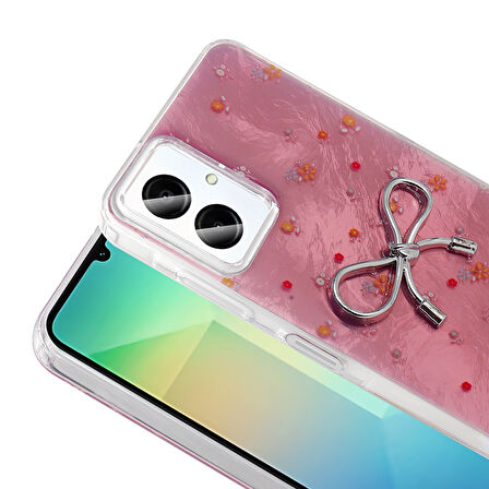 Galaxy A06 Kılıf Kamera Korumalı Figürlü Zore Ponti Silikon Kapak - Lila