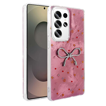 Galaxy S23 Ultra Kılıf Kamera Korumalı Figürlü Zore Ponti Silikon Kapak - Beyaz