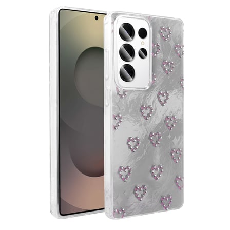 Galaxy S23 Ultra Kılıf Kamera Korumalı Figürlü Zore Ponti Silikon Kapak - Beyaz