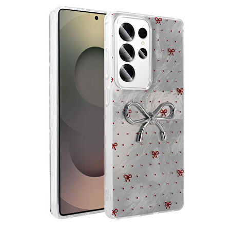 Galaxy S24 Ultra Kılıf Kamera Korumalı Figürlü Zore Ponti Silikon Kapak - Lila