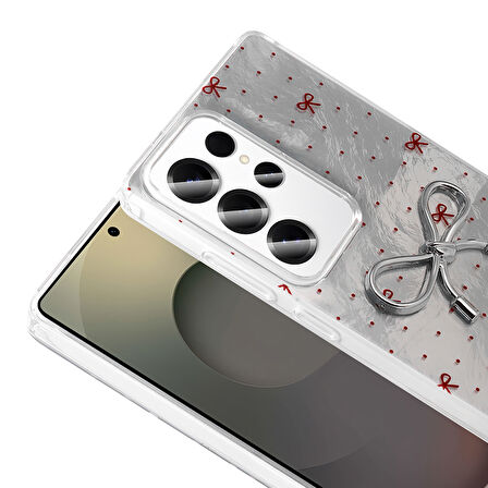 Galaxy S24 Ultra Kılıf Kamera Korumalı Figürlü Zore Ponti Silikon Kapak - Lila