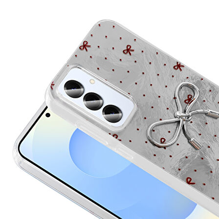 Galaxy S25 Plus Kılıf Kamera Korumalı Figürlü Zore Ponti Silikon Kapak - Açık Pembe