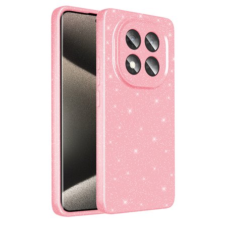 Redmi Note 14 Pro 4G Kılıf Kamera Korumalı Simli Lüks NRTK Koton Kapak - Açık Pembe