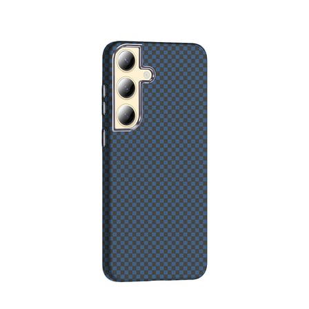 Galaxy S24 Plus Kılıf M-safe Şarj Özellikli Karbon Fiber Görünümlü NRTK Gros Kapak - Lacivert
