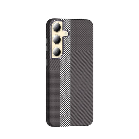 Galaxy S24 Kılıf M-safe Şarj Özellikli Karbon Fiber Görünümlü MKST Gros Kapak - Siyah-Lacivert
