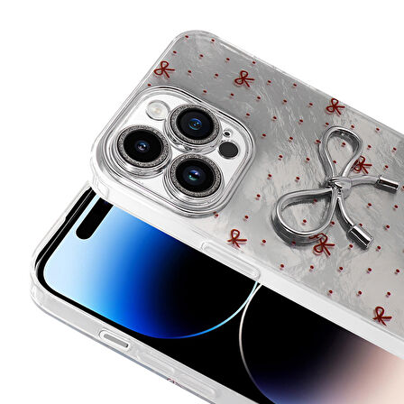 iPhone 14 Pro Max Kılıf Kamera Korumalı Figürlü Zore Ponti Silikon Kapak - Açık Mavi