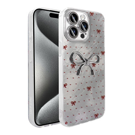 iPhone 15 Pro Kılıf Kamera Korumalı Figürlü Zore Ponti Silikon Kapak - Açık Mavi