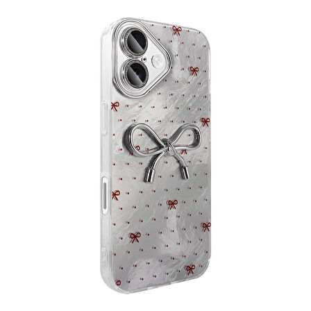 iPhone 16 Kılıf Kamera Korumalı Figürlü Zore Ponti Silikon Kapak - Açık Mavi