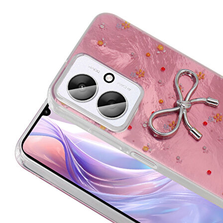 Redmi 13C Kılıf Kamera Korumalı Figürlü Zore Ponti Silikon Kapak - Açık Mavi