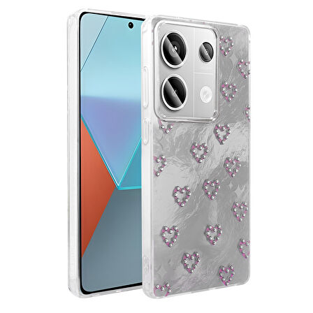 Redmi Note 13 Pro 4G Kılıf Kamera Korumalı Figürlü Zore Ponti Silikon Kapak - Açık Mavi