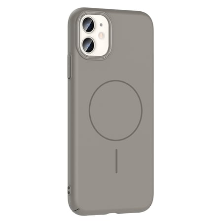 iPhone 11 Kılıf Magsafe Şarj Özellikli MKST Ruby Silikon Kapak - Siyah