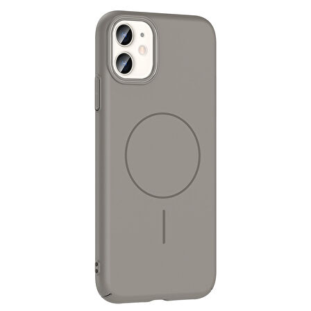 iPhone 11 Kılıf Magsafe Şarj Özellikli Zore Ruby Silikon Kapak - Mürdüm