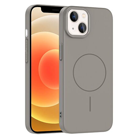 iPhone 14 Kılıf Kablosuz Şarj Özellikli Ruby Silikon Kapak