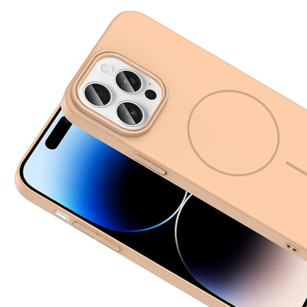 iPhone 14 Pro Max Kılıf İnce MagSafe Kamera Yükseltili Yumuşak Silikon Alan Tech