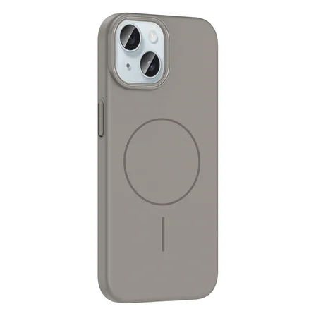 iPhone 15 Kılıf Magsafe Şarj Özellikli Zore Ruby Silikon Kapak - Siyah