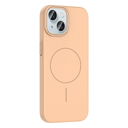 iPhone 15 Kılıf Magsafe Şarj Özellikli Zore Ruby Silikon Kapak - Siyah