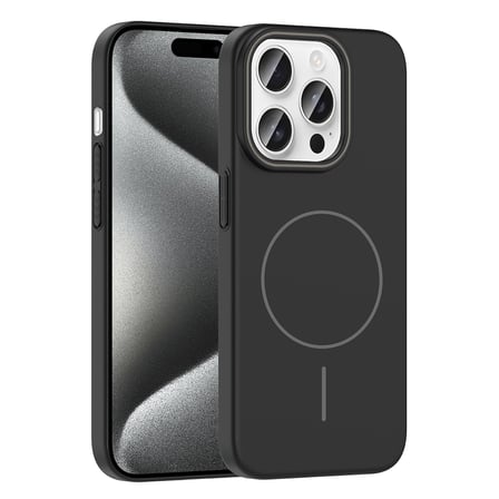 iPhone 15 Pro Kılıf Magsafe Şarj Özellikli Zore Ruby Silikon Kapak - Siyah