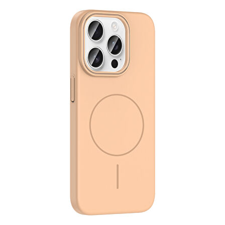 iPhone 15 Pro Kılıf Magsafe Şarj Özellikli Zore Ruby Silikon Kapak - Mürdüm