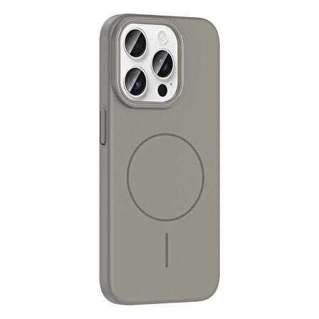 iPhone 15 Pro Kılıf Magsafe Şarj Özellikli Zore Ruby Silikon Kapak - Mürdüm