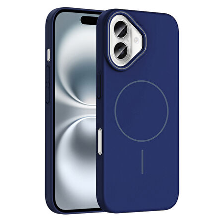 iPhone 16 Kılıf Kablosuz Şarj Özellikli Ruby Silikon Kapak