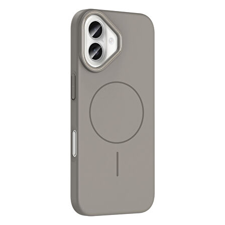 iPhone 16 Plus Kılıf Magsafe Şarj Özellikli Zore Ruby Silikon Kapak - Siyah