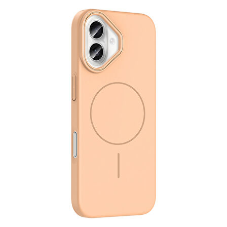 iPhone 16 Plus Kılıf Magsafe Şarj Özellikli Zore Ruby Silikon Kapak - Gri