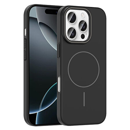 iPhone 16 Pro Kılıf Kablosuz Şarj Özellikli Ruby Silikon Kapak