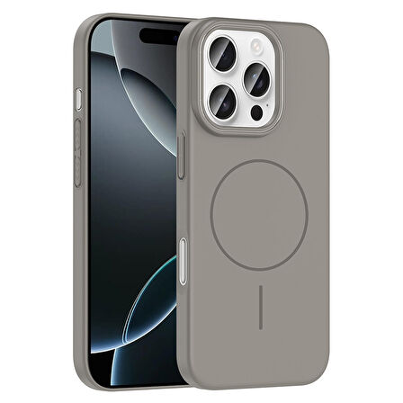 iPhone 16 Pro Max Kılıf Magsafe Şarj Özellikli Zore Ruby Silikon Kapak - Lacivert