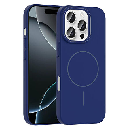 iPhone 16 Pro Max Kılıf Kablosuz Şarj Özellikli Ruby Silikon Kapak
