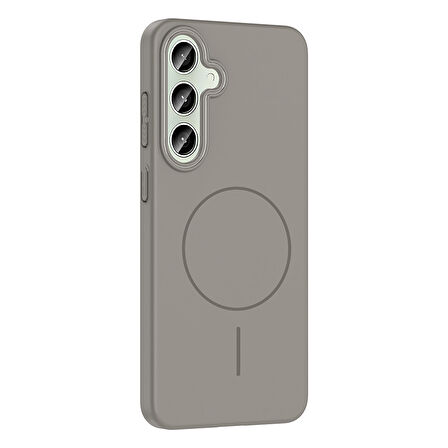 Galaxy S24 FE Kılıf Magsafe Şarj Özellikli Zore Ruby Silikon Kapak - Mürdüm