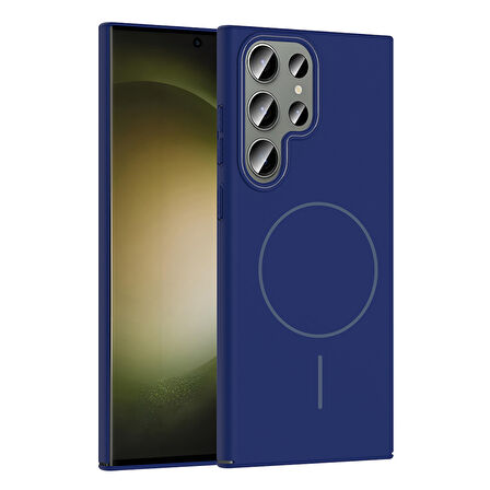 Galaxy S24 Ultra Kılıf Magsafe Şarj Özellikli Zore Ruby Silikon Kapak - Lacivert