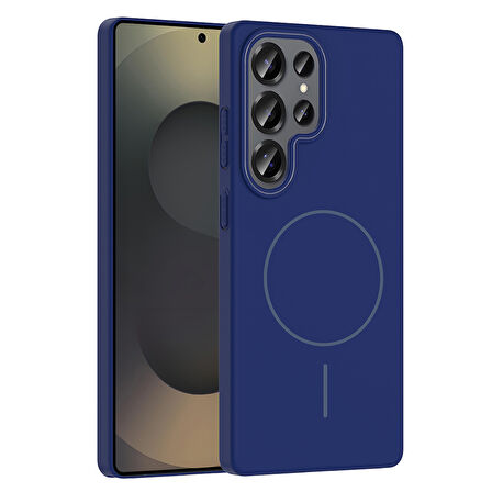 Galaxy S25 Ultra Kılıf Magsafe Şarj Özellikli Zore Ruby Silikon Kapak - Lacivert