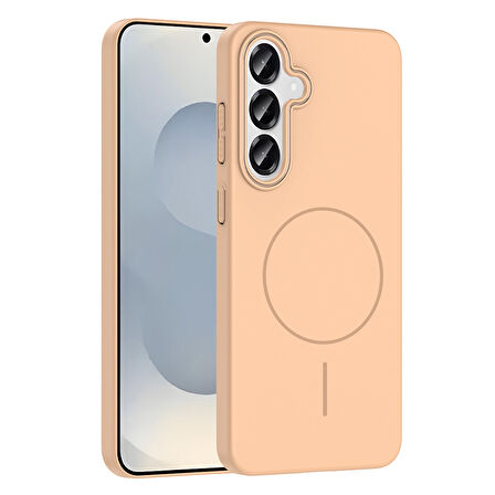 Galaxy S24 Kılıf Magsafe Şarj Özellikli Zore Ruby Silikon Kapak - Mürdüm