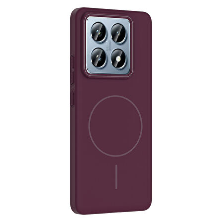 14T Pro Kılıf Magsafe Şarj Özellikli F10T Ruby Sert Kapak - Mürdüm