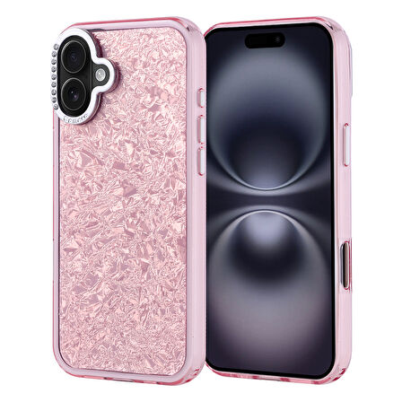 iPhone 16 Plus Kılıf Taşlı Tasarımlı Kapi Kapak