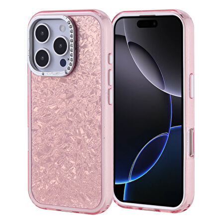 iPhone 16 Pro Kılıf Taşlı Tasarım Kapi Kapak