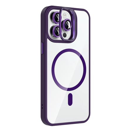 iPhone 14 Pro Max Kılıf Standlı ve Kamera Lens Hediyeli M-Safe Şarj Özellikli NRTK Etro Kapak - Laci