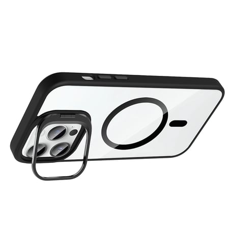 iPhone 14 Pro Max Kılıf Kamera Standlı MagSafe Destekli Şeffaf Arka Yüz Silikon Novatech