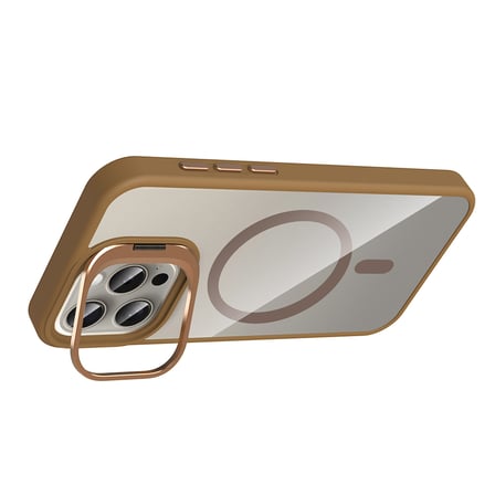 iPhone 15 Pro Max Kılıf Kamera Standlı MagSafe Destekli Şeffaf Arka Yüz Silikon SVTEK