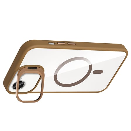 iPhone 16E Kılıf Kamera Standlı MagSafe Destekli Şeffaf Arka Yüz Silikon Novatech