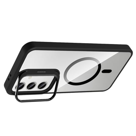Galaxy S24 FE Kılıf Kamera Standlı MagSafe Destekli Şeffaf Arka Yüz Silikon Novatech