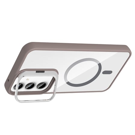 Galaxy A55 Kılıf Kamera Standlı MagSafe Destekli Şeffaf Arka Yüz Silikon Alan Tech