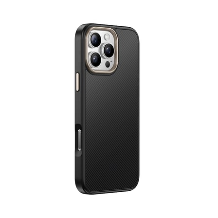 iPhone 16 Pro Kılıf M-safe Şarj Özellikli Karbon Fiber Görünümlü TLZN Antina Kapak - Mavi