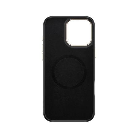 iPhone 16 Pro Kılıf M-safe Şarj Özellikli Karbon Fiber Görünümlü SYS Antina Kapak - Siyah-Gri