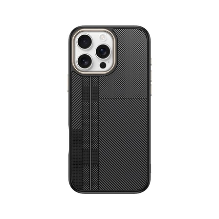 iPhone 16 Pro Max Kılıf M-safe Şarj Özellikli Karbon Fiber Görünümlü EFFX Antina Kapak - Siyah-Yeşil