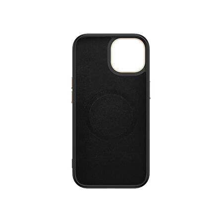 iPhone 15 Kılıf M-safe Şarj Özellikli Karbon Fiber Görünümlü İKSP Antina Kapak - Siyah-Yeşil