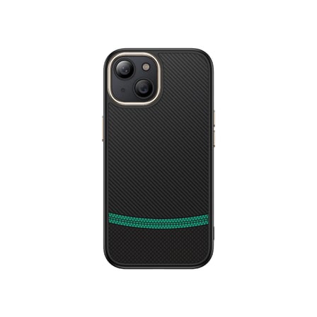 iPhone 15 Kılıf M-safe Şarj Özellikli Karbon Fiber Görünümlü UZRM Antina Kapak - Siyah